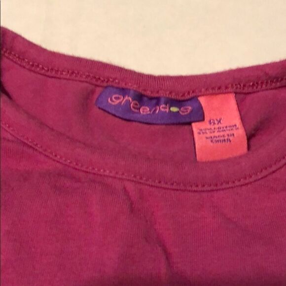 3/$15 or 5/$20 Girls magenta long sleeve tee by greendog size 6X - Picture 2 of 3